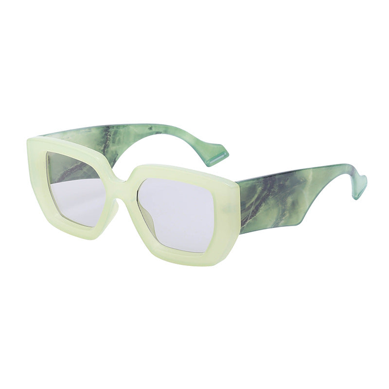 Wholesale PC Square Frame Wide Temples Ladies Sunglasses